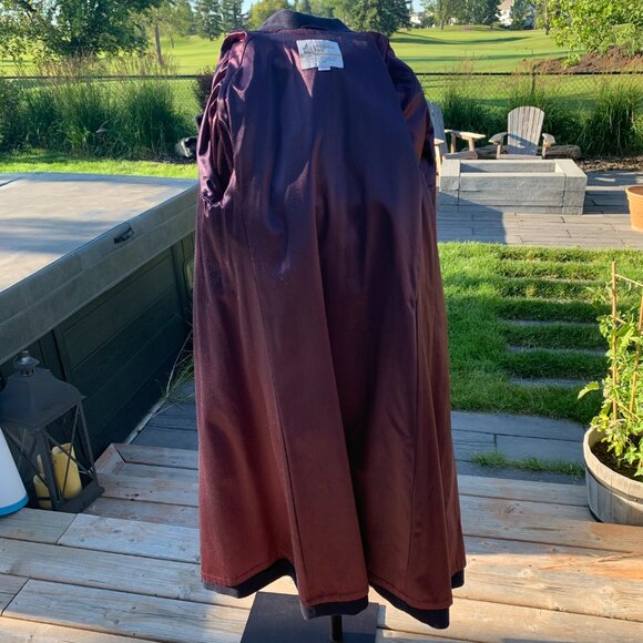 Vintage 90s London Fog Wool Overcoat Navy Double Breasted Belted Winter Coat - Picture 8 of 15